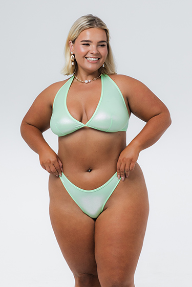 iridescence Chloe halter  top + Fee brazilian  bottom bikini-front