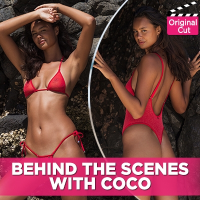 UNCENSORED Beach Day: Coco Tries On See-Through Red Bikini